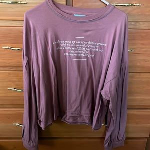 Taylor Swift lyric cropped long sleeve